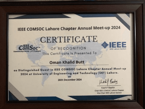 Certificate of Recognition — Distinguished Guest
